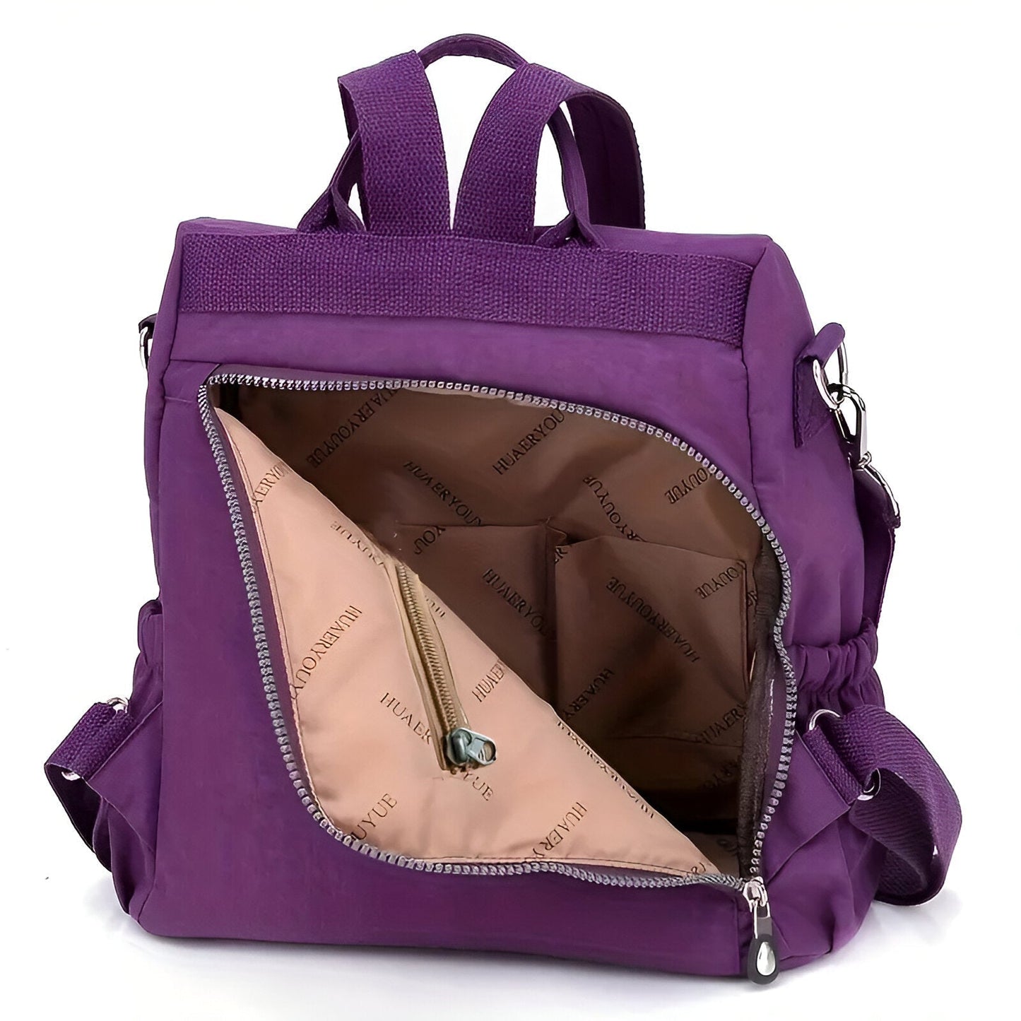Leichter Rucksack aus Wasserabweisendem Nylon für Damen und Herren – Ideal als Schulrucksack und für Reisen, Kompakt mit Verstellbaren Gurten 3