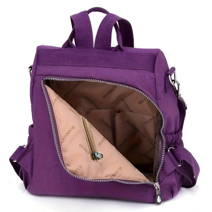 Leichter Rucksack aus Wasserabweisendem Nylon für Damen und Herren – Ideal als Schulrucksack und für Reisen, Kompakt mit Verstellbaren Gurten 3