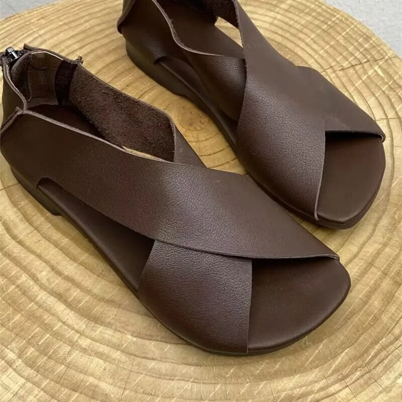 Lena | Elegante Sandalen Damen Mit Gekreuzten Riemen Und Antirutschsohle 0