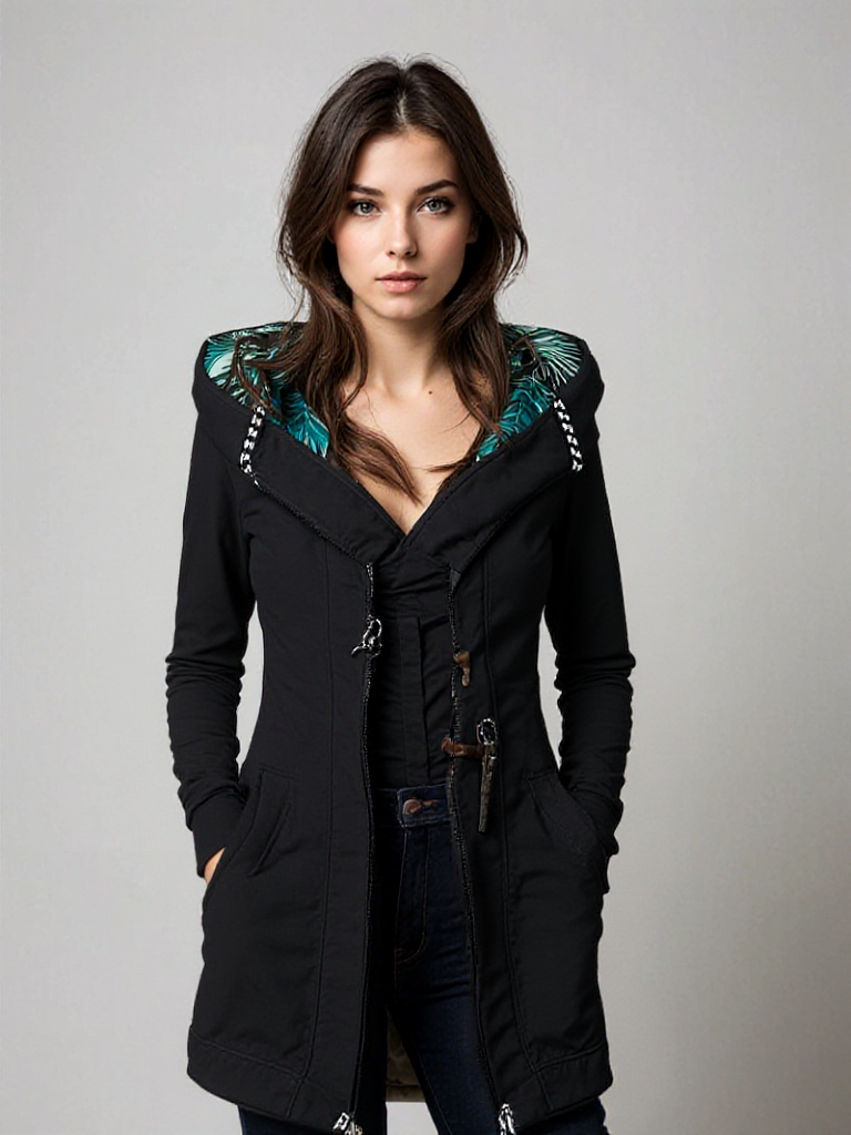 Lentejas | Wasserfeste Damen-Hoodie mit floralem Design 0