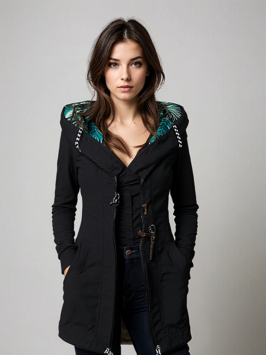 Lentejas | Wasserfeste Damen-Hoodie mit floralem Design 0
