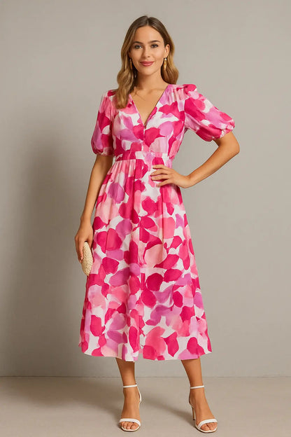 Lina | Damen Maxikleid Sommer Mit V-Ausschnitt Und Fließendem Design 4