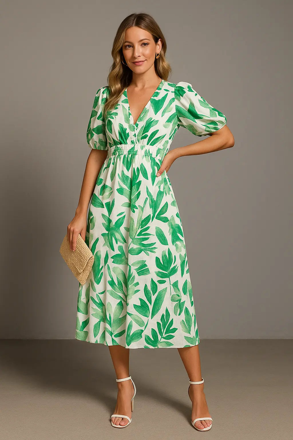 Lina | Damen Maxikleid Sommer Mit V-Ausschnitt Und Fließendem Design 6