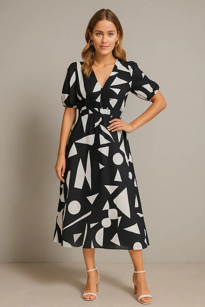 Lina | Damen Maxikleid Sommer Mit V-Ausschnitt Und Fließendem Design 7