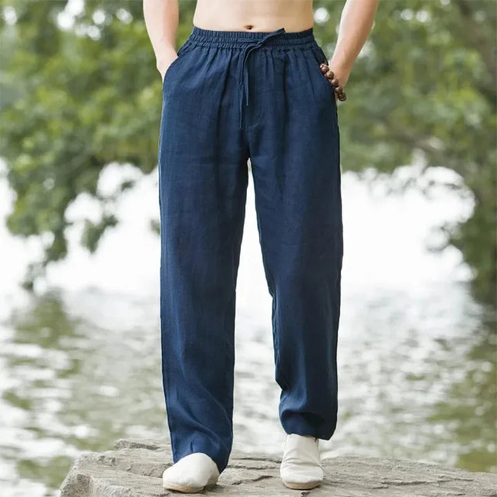 Linus | Leichte Strandhose Für Herren – Atmungsaktive Baumwoll-Leinen-Mischung, Elastische Taille, Gerade Passform 5
