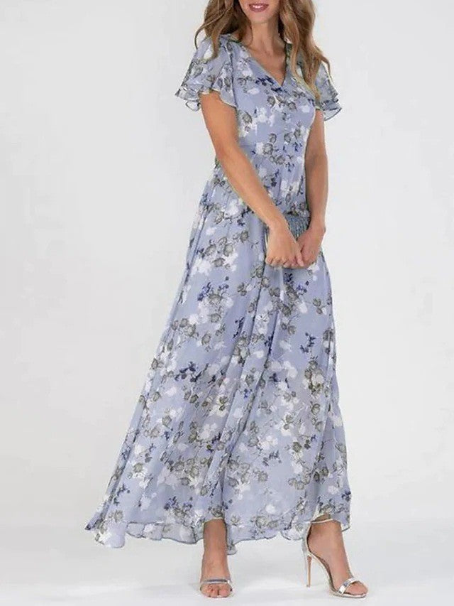 Loraina | Elegante Blümchen Chiffonkleid 4