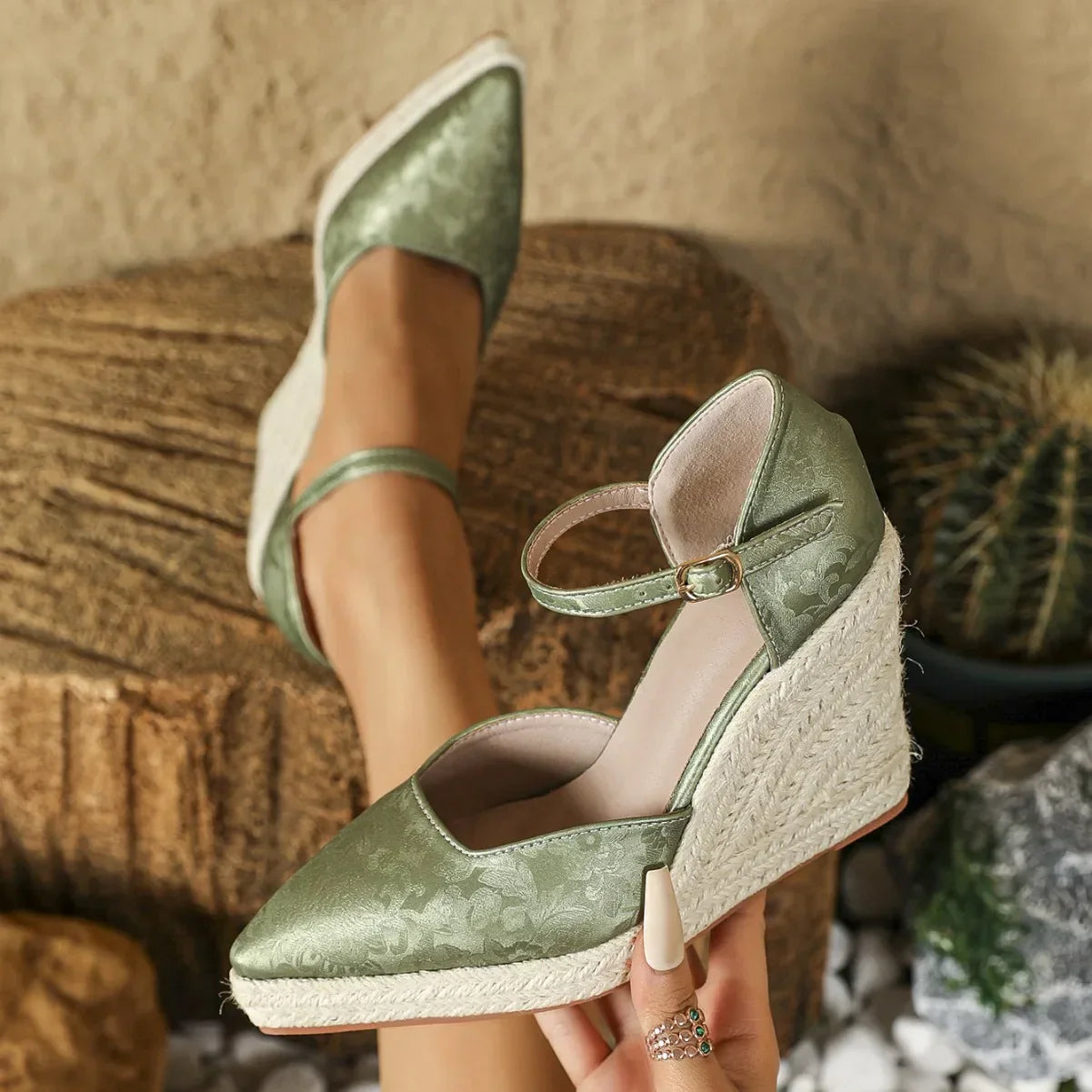 Loreta Damen Espadrille Sandalen – 8 cm Keilabsatz, Bohemian Stil 3