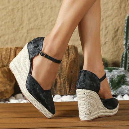 Loreta Damen Espadrille Sandalen – 8 cm Keilabsatz, Bohemian Stil 4