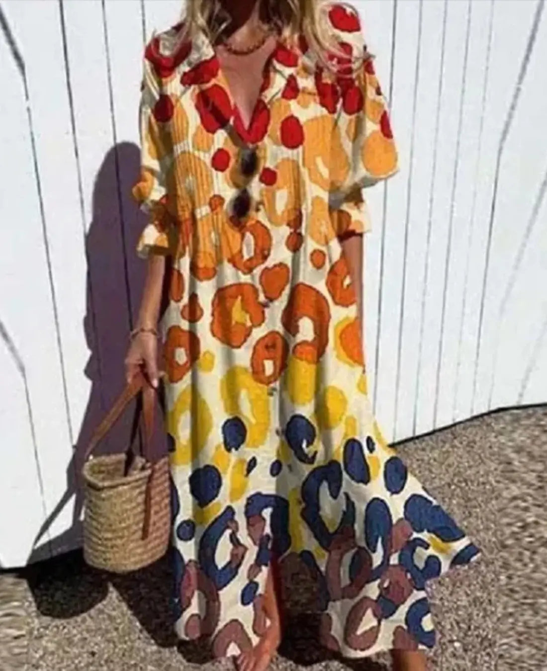 Lorna | Boho Maxi Kleid Damen mit Knopfverschluss für Sommerliche Anlässe 1