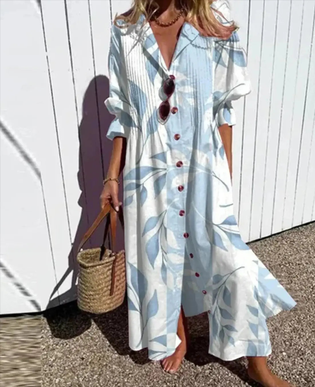Lorna | Boho Maxi Kleid Damen mit Knopfverschluss für Sommerliche Anlässe 4