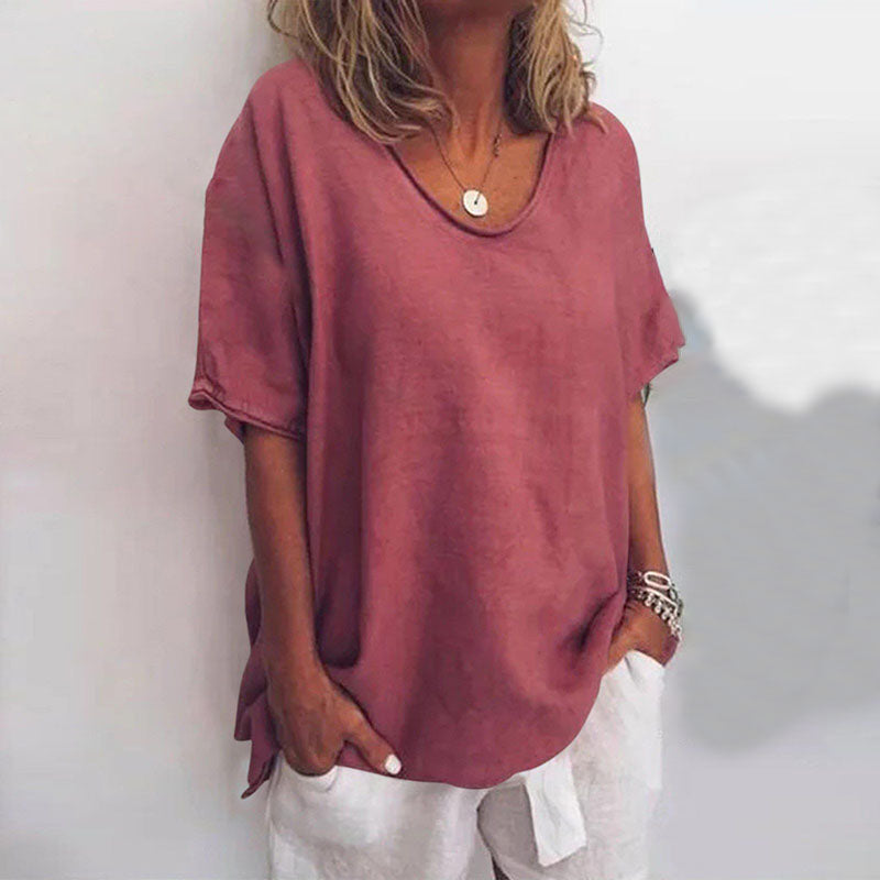 Lotte | Losvallendes Basic Top für Damen mit Rundhals und Luftiger Silhouette 3