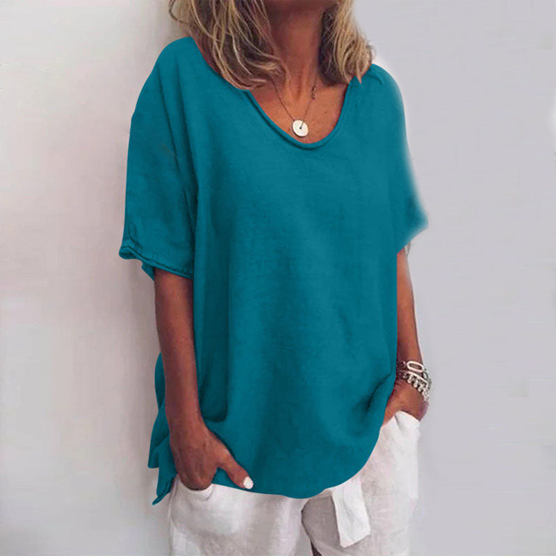 Lotte | Losvallendes Basic Top für Damen mit Rundhals und Luftiger Silhouette 4