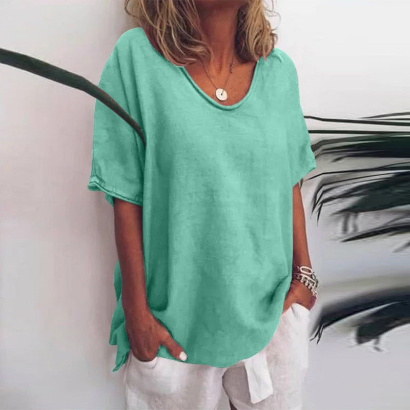 Lotte | Losvallendes Basic Top für Damen mit Rundhals und Luftiger Silhouette 5