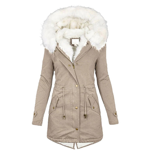 Louise Lange Damenjacke – Wasserabweisend mit Kapuze und Pelzkragen, Elegant 0