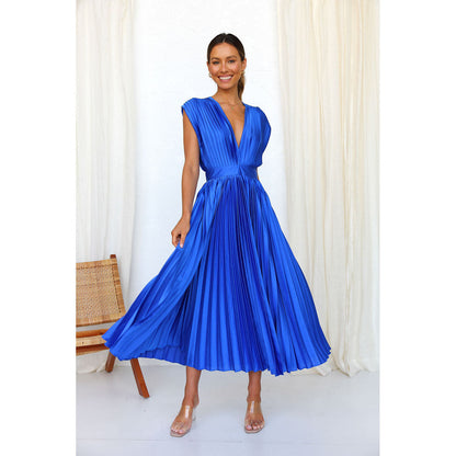 MICHELA Midi-Kleid für Damen – Elegantes Plissé mit V-Hals, Festlich 7