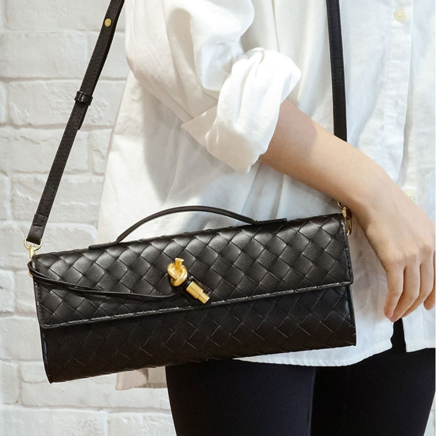 Maisa Schultertasche Damen – Gewebtes Kunstleder, Zeitloses Design 6