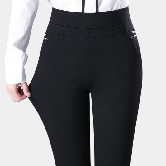 Margot Damenhose - Stretchhose Schwarz mit Hoher Taille 0