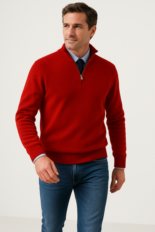 Mariner | Gebreid Herrenpullover mit halbem Reißverschluss 0