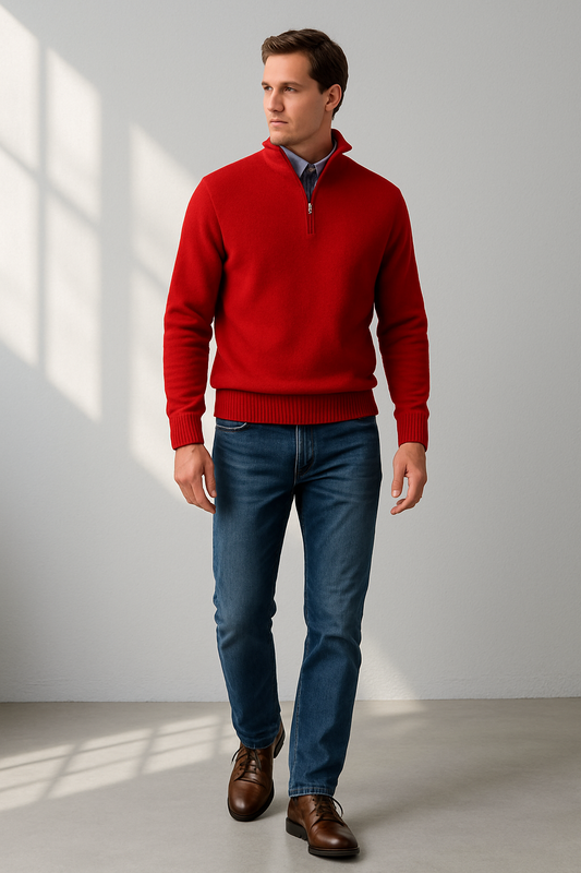 Mariner | Gebreid Herrenpullover mit halbem Reißverschluss 1