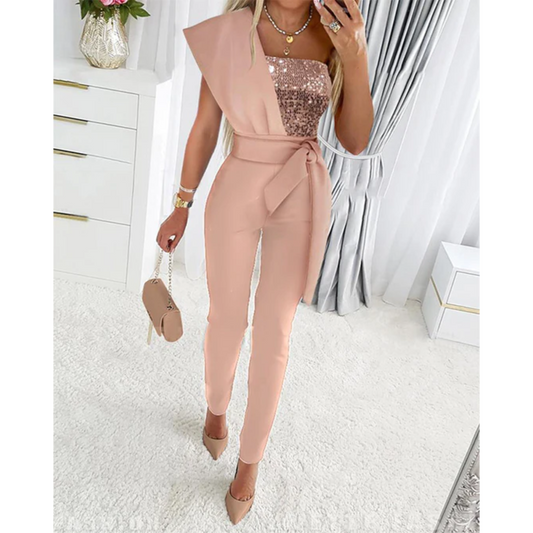Marlys Jumpsuit für Damen – One-Shoulder Design mit Pailletten 1