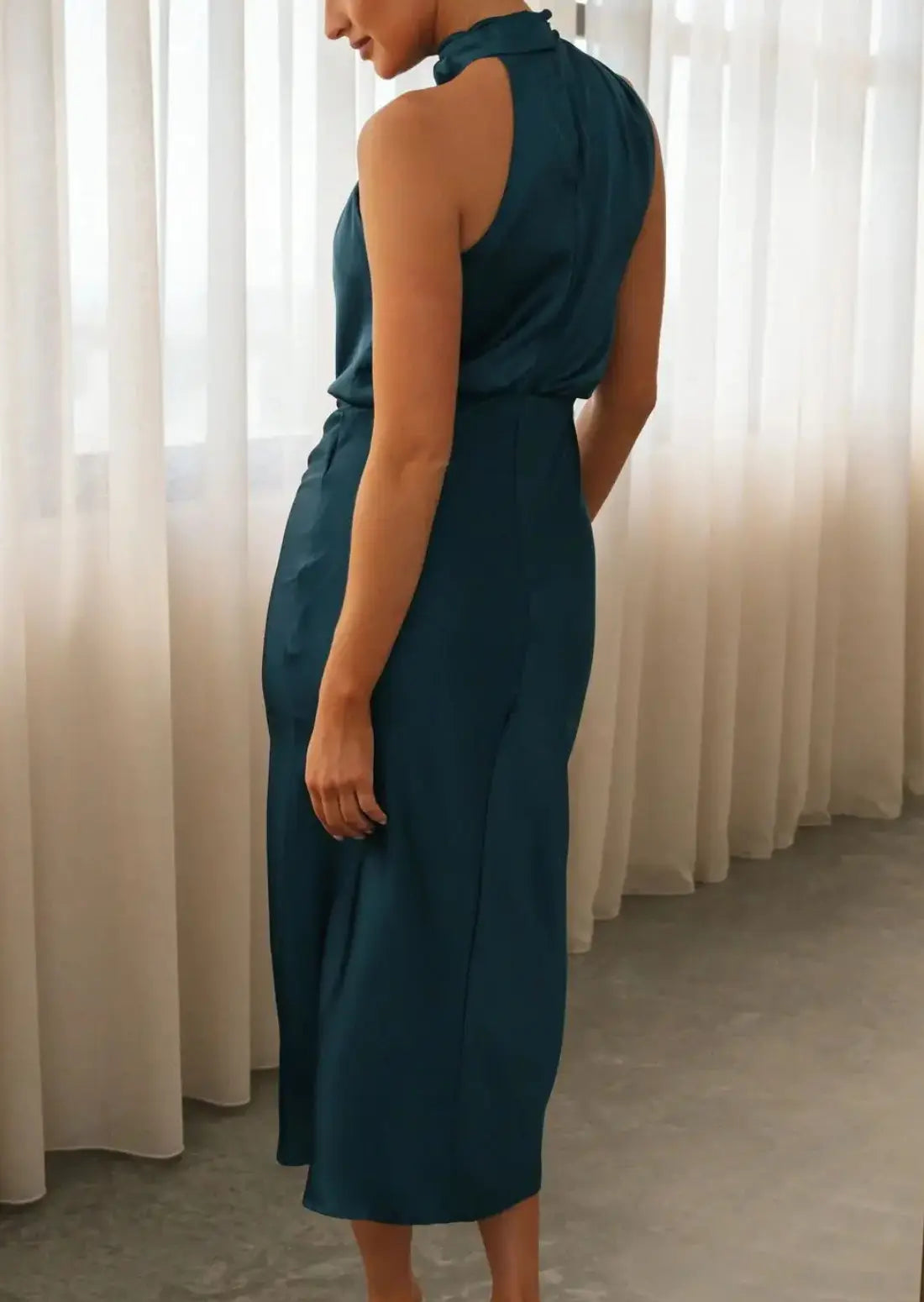 Maxi Kleid Sommer | Satin Maxikleid Festlich für Damen, Ideal als Hochzeitsgast 5