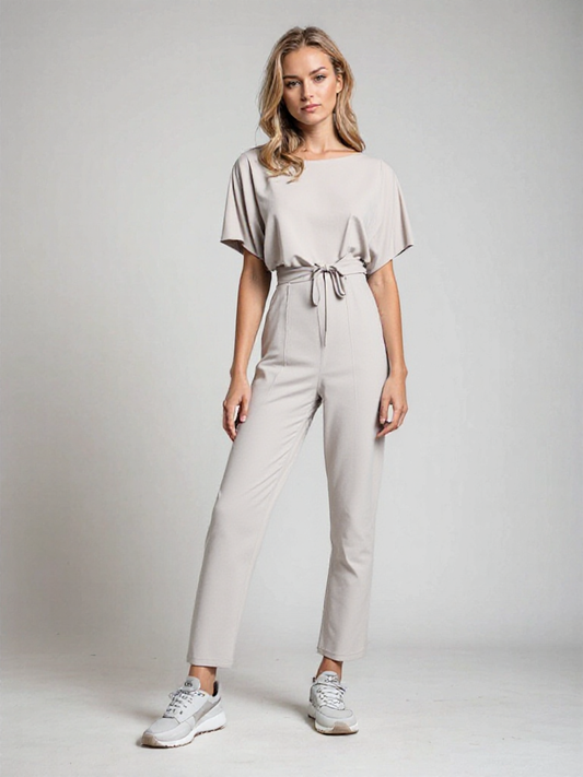 Milena | Eleganter Jumpsuit Damen Mit Kurzen Ärmeln Für Sommerliche Anlässe 1