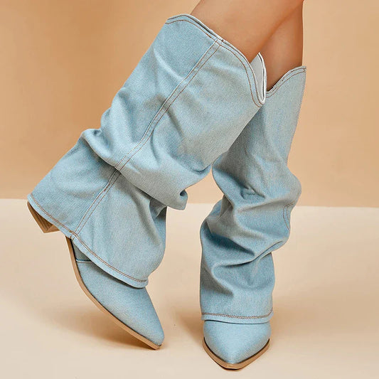 Miley | Trendige Damenstiefel Aus Denim – Stilvoll Und Bequem 0