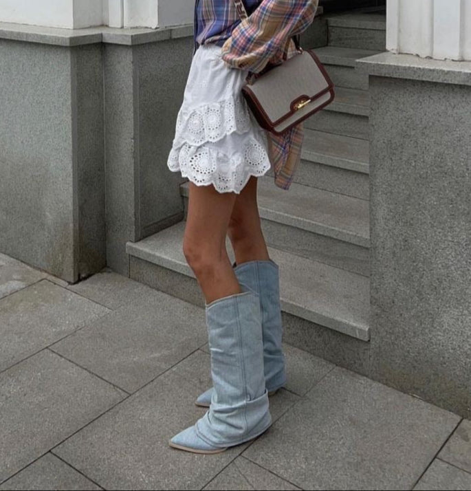 Miley | Trendige Damenstiefel Aus Denim – Stilvoll Und Bequem 2