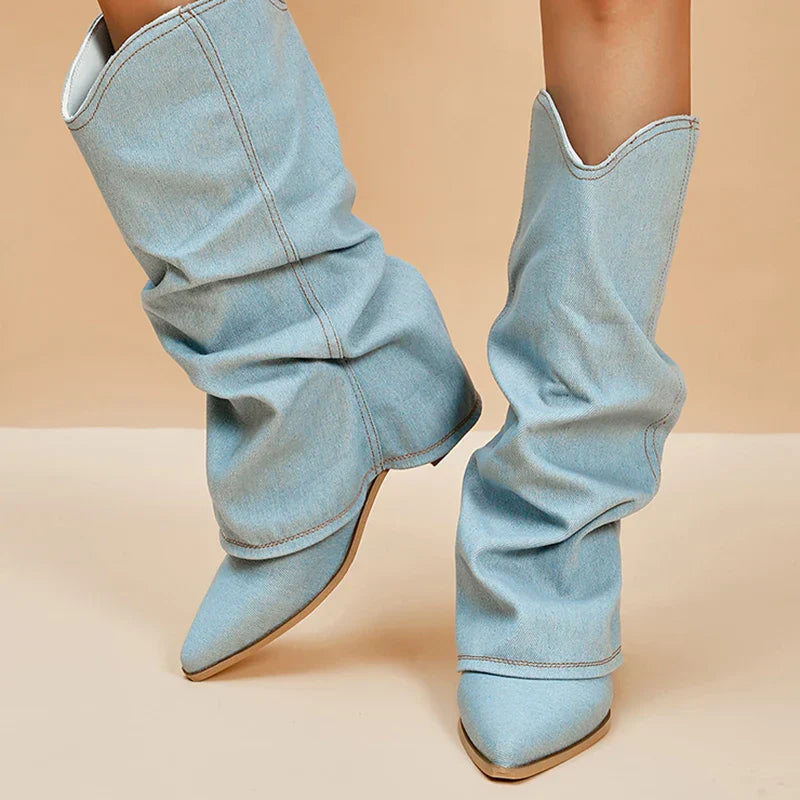 Miley | Trendige Damenstiefel Aus Denim – Stilvoll Und Bequem 4