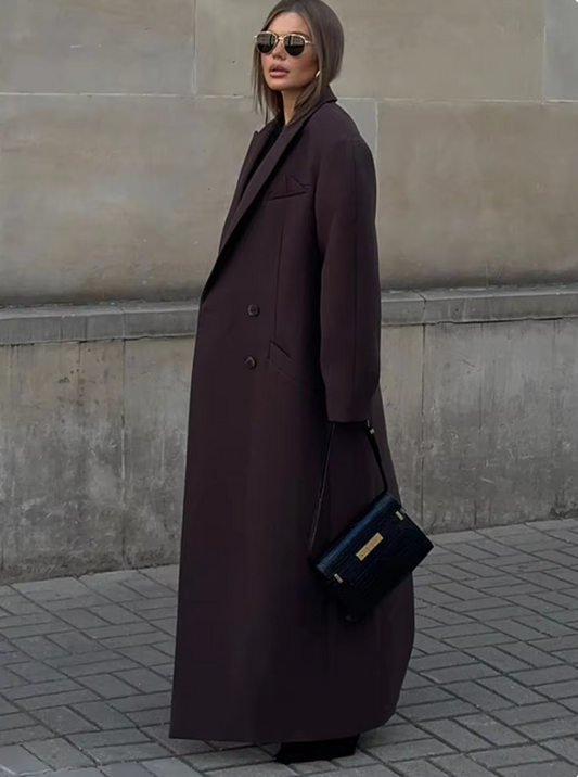 Mira Damen Trenchcoat – Elegante Lange Jacke mit Knöpfen 1