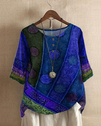 Myla | Retro Bohemien Print Bluse 2
