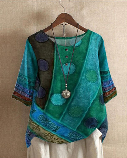 Myla | Retro Bohemien Print Bluse 4