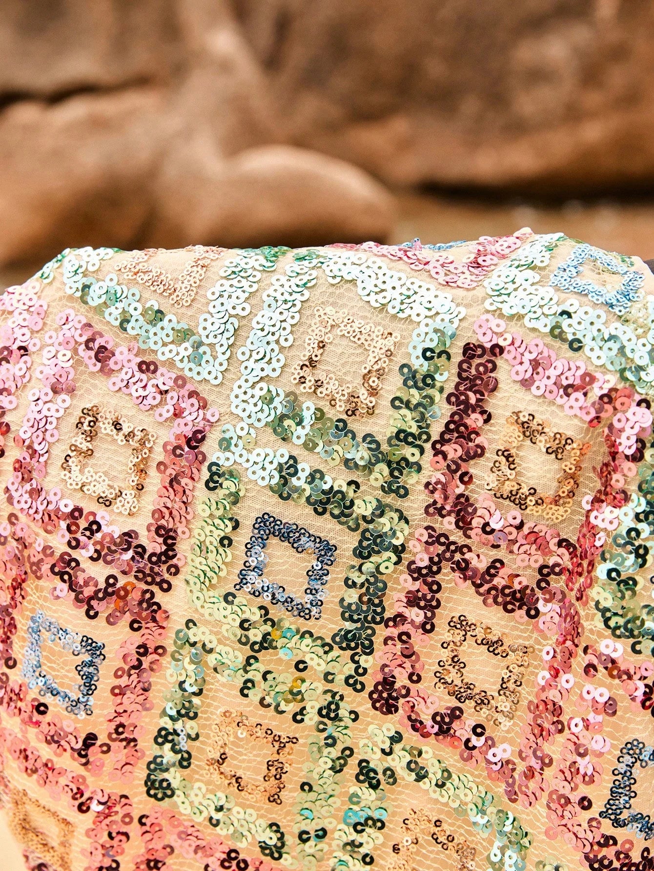 NEILA Damenrock - Minirock mit Pailletten und Colorblock-Design, Elastische Taille 3