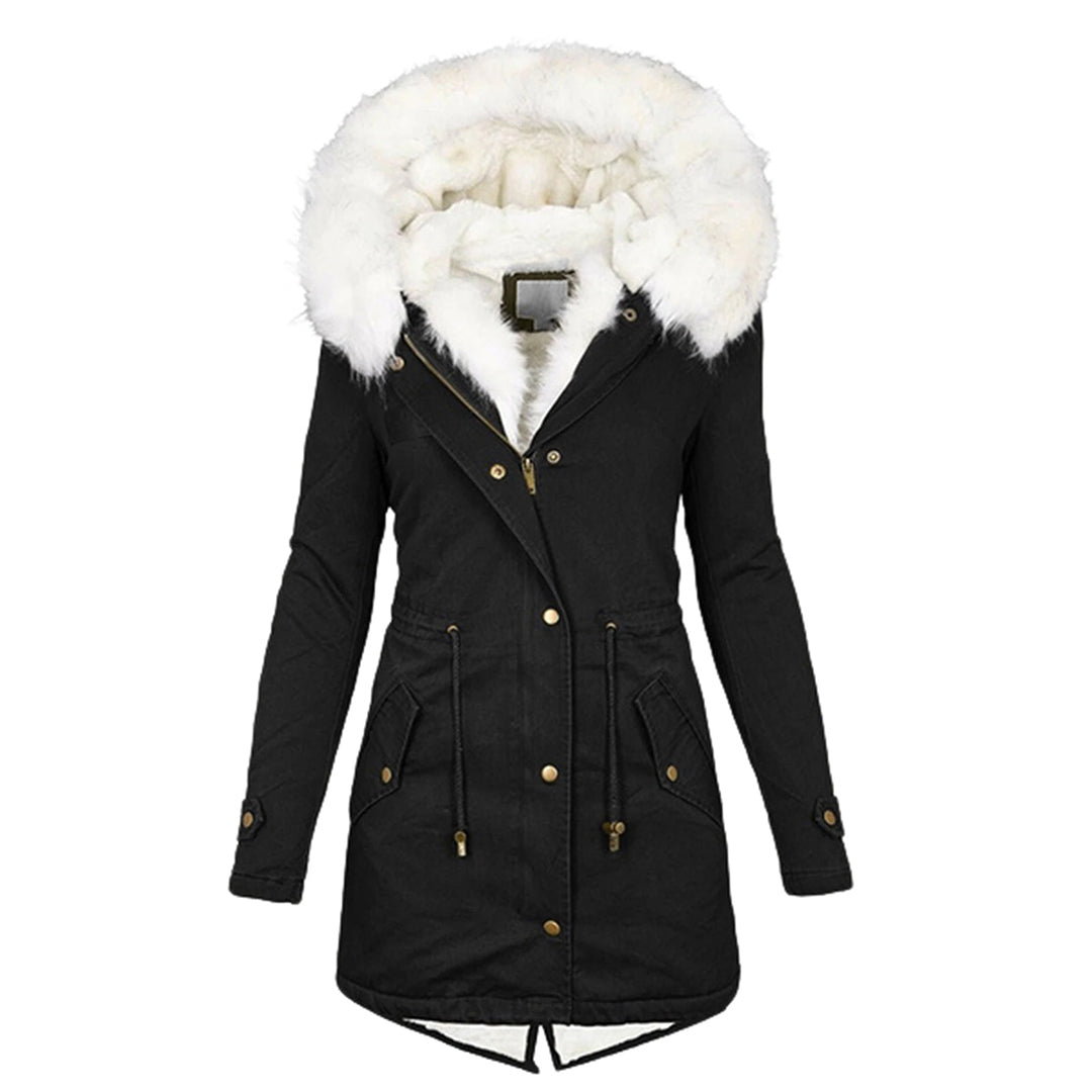 WW Elegante Winterjacke mit Kapuze und Knopfdetail Hause Lune