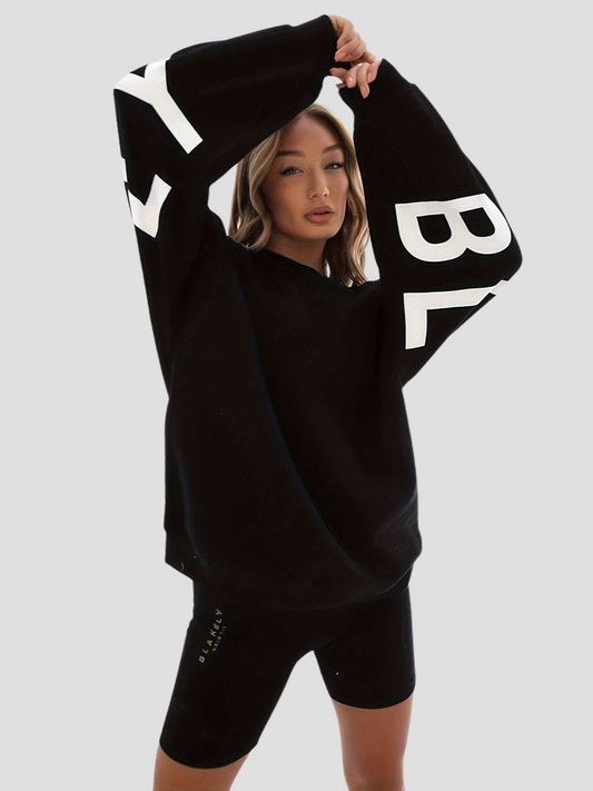 Nina | Lässiges Sweatshirt Damen Mit Rundem Hals Und Langen Ärmeln In Schwarz 1