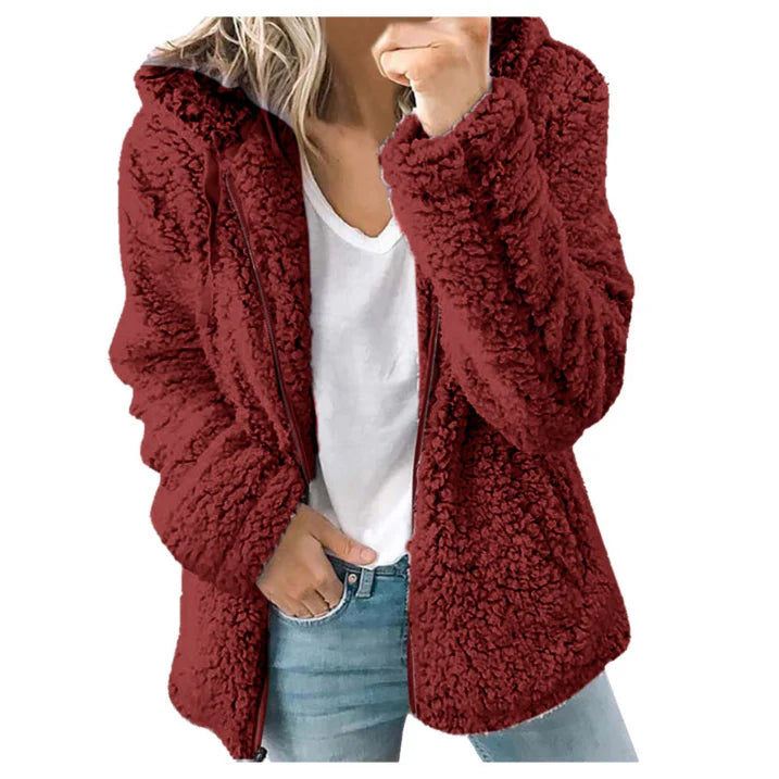 Winter Teddy Fleecejacke Damen | Lang Hause Lune