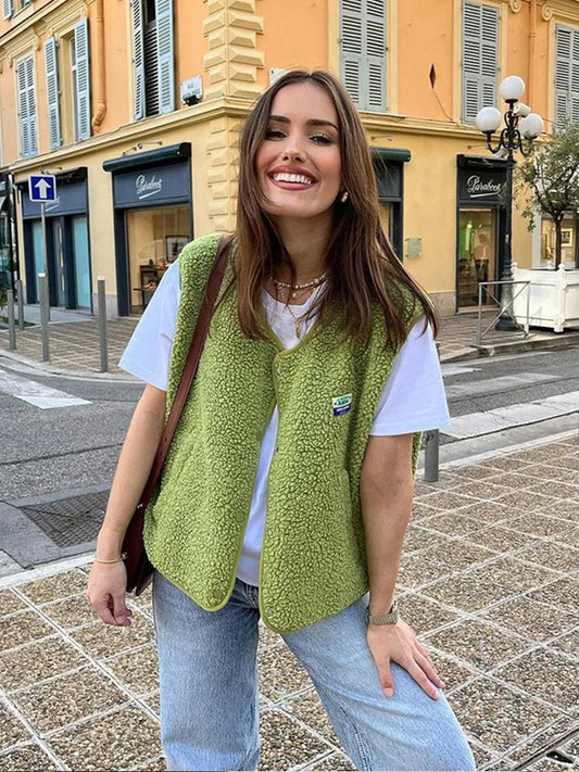 Ovelia | Trendiger Woll-Bodywarmer für Damen mit Knöpfen 1
