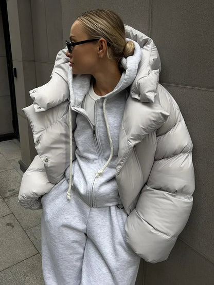 Oversized Bomberjacke für Damen – Wasserabweisend, Trendy 0