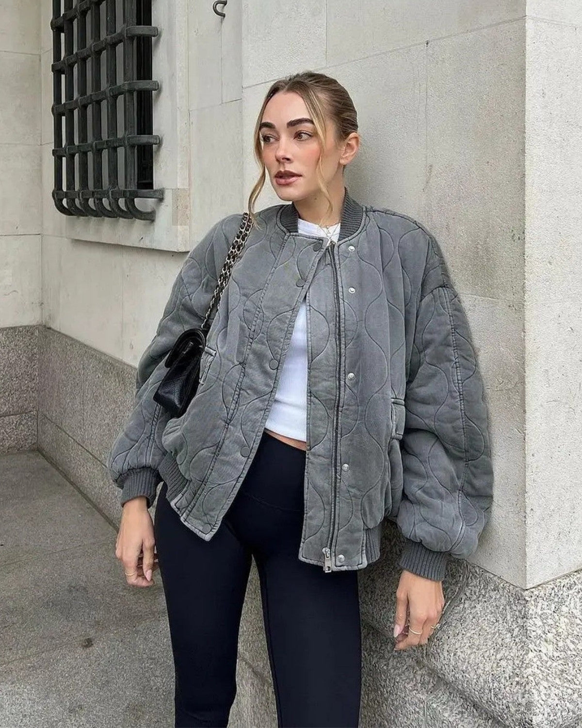 Oversized Bomberjacke für Damen – Weiche Fütterung, Trendy 0