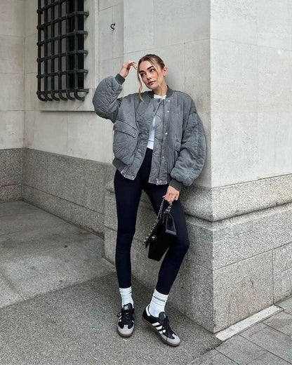 Oversized Bomberjacke für Damen – Weiche Fütterung, Trendy 3