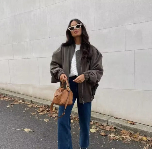 Oversized Damenjacke – Leicht und Bequem, Trendy Bomberjacke 0