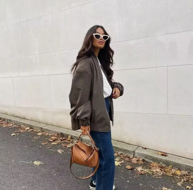 Oversized Damenjacke – Leicht und Bequem, Trendy Bomberjacke 4