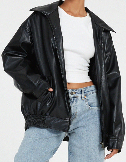 Oversized Leren Jack für Damen – Hochwertiges Leder, Vielseitig 6