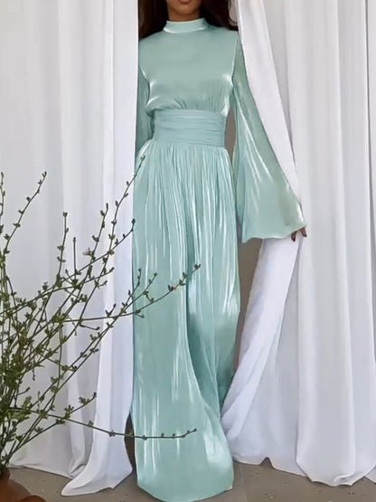 PERNILLE Elegante Maxi Abaya Kleid – Fließender Stoff mit Taillengürtel 1