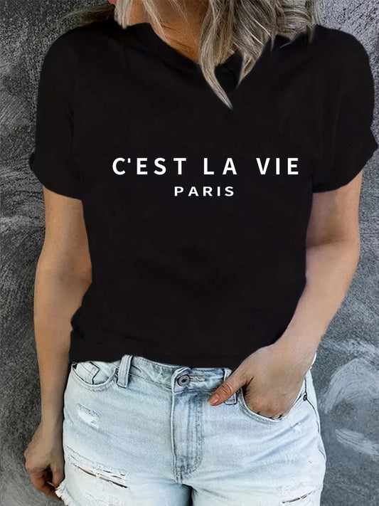 C'est la Vie Paris | Trendiges Damen T-Shirt mit Pariser Flair 1