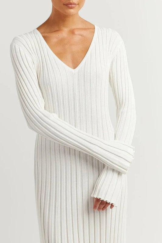 Priscilla | Elegante Maxi-Jurk Mit V-Ausschnitt Für Damen, Lange Ärmel, Vielseitig Einsetzbar 0
