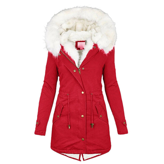 WW Elegante Winterjacke mit Kapuze und Knopfdetail Hause Lune