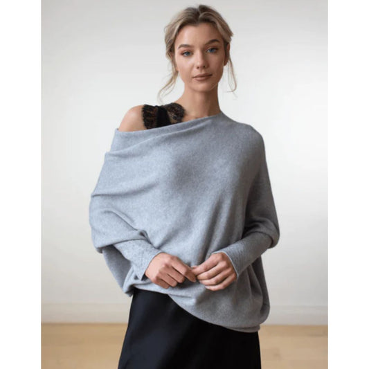 Renilda Damen Pullover – Weicher Off-Shoulder Strick, Vielseitig und Elegant 0