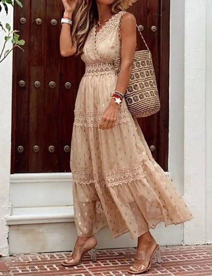 Rose | Elegantes Maxi Kleid Für Den Sommer - Luftiges Maxikleid Damen 0