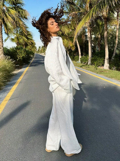 Anna | Lässige Braune Baumwoll-Hemdhose Mit Elastischer Taille 3